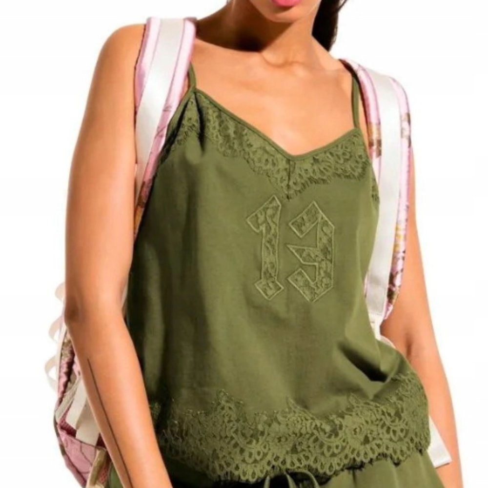 FENTY X PUMA Lace Trim Camisole Olive Green - Picture 2 of 12